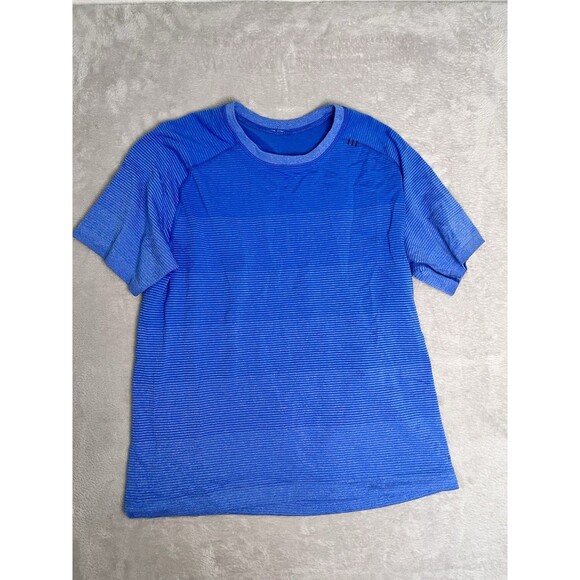 Lululemon Men’s M Vent Tech Short Sleeve Shirt Blue Gym Workout Run Athleisure - Picture 1 of 11